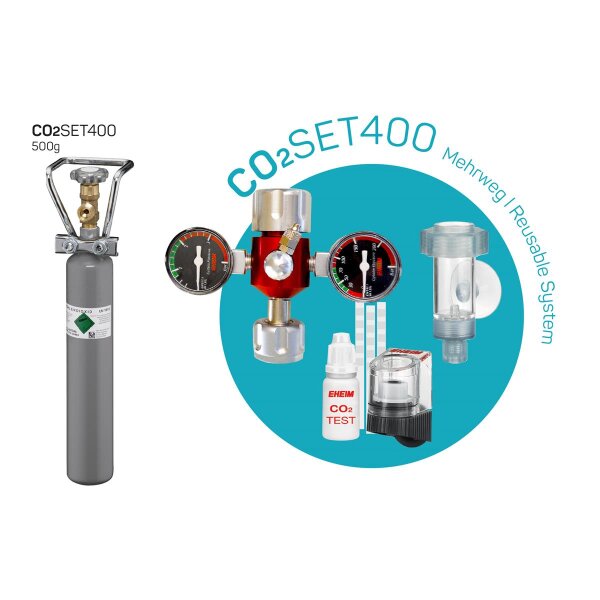 EHEIM CO2 Set 400 Mehrweg 500g - Optimale CO2-Versorgung für Ihre Aquarienpflanz