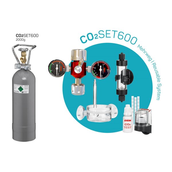 EHEIM CO2 Set 600 Mehrweg 2000g - Premium-Qualität für Ihre Aquarienpflanzen