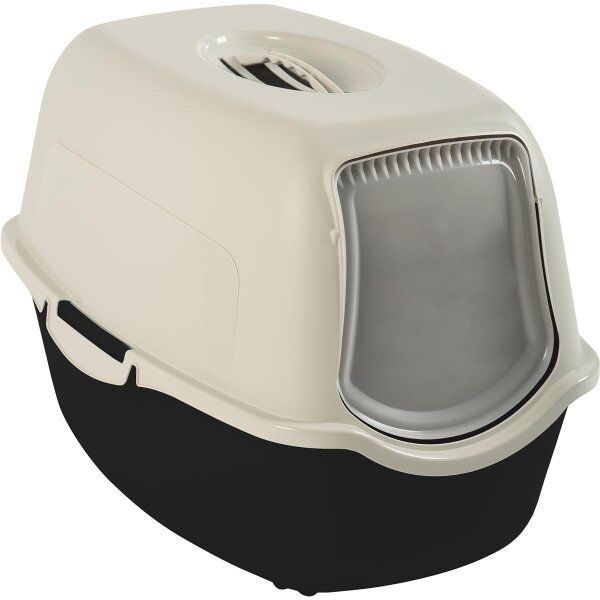 Rotho MyPet Katzentoilette mit Dach Bailey - Schwarz