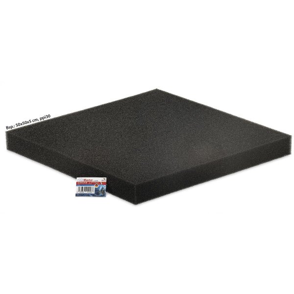 AS Aquaristik OHG +Filterschaum Schwarz Fein - 50x50x10cm