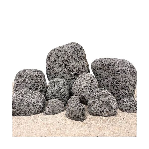 AQUA PET Stein Scapingbox Black Lava Pebbles 7-13 cm, 10 kg