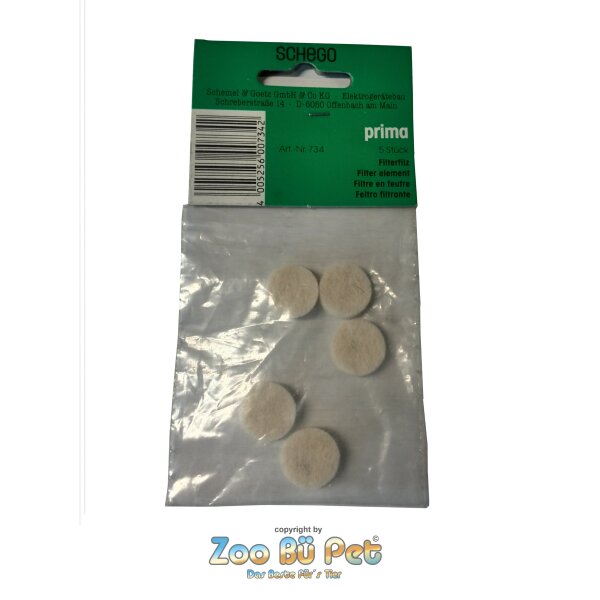 +Schego Ersatzfilter-Filz für Luftmembranpumpe Prima 5er-Set