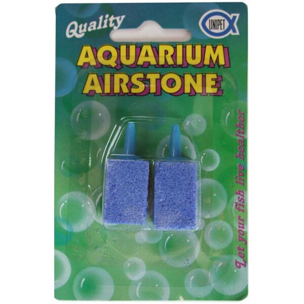 UNIPET - Aquarium Ausströmerstein/Luftausströmer 27x15x15 mm (2 Stück) - Hohe Qu