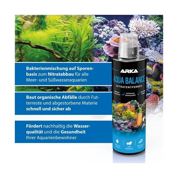 ARKA MICROBE-LIFT Wasseraufbereitung Aqua Balance - Nitratentferner-& Langzeitpflege - 473ml