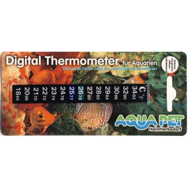Aqua Pet Digital Thermometer - Aufkleber für Aquarien und Terrarien