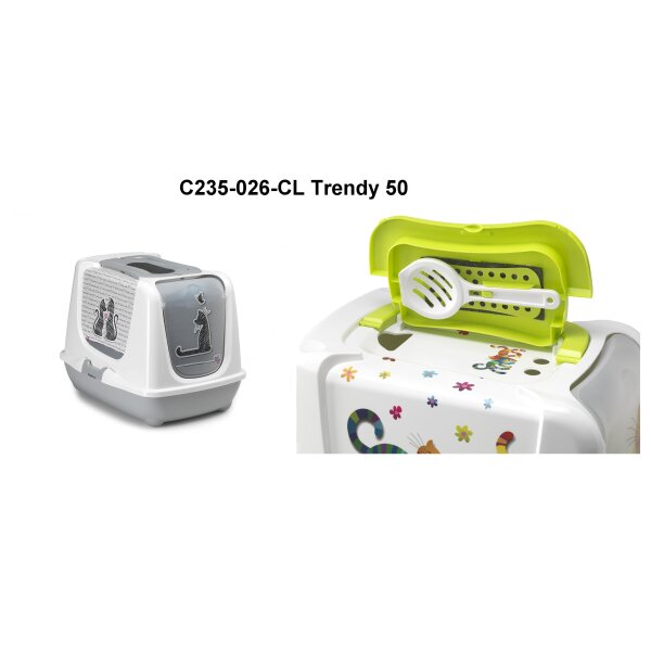 Moderna-C235-026-CL Katzentoilette mit Dach - Grau
