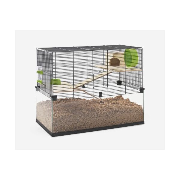 MPS Nagerkäfig Gerbillo 120 Nature Glas/Holz 119x57x59cm