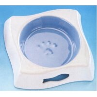 Katzen Keramikschale/Napf quadratisch Ø12 cm blau...