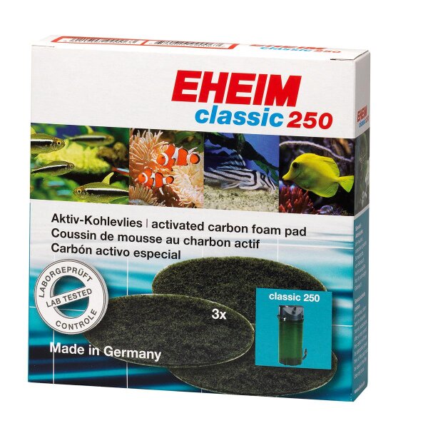 EHEIM Aktivkohlevlies (3 Stück) classic 250 - Reinigung für sauberes Aquariumwas