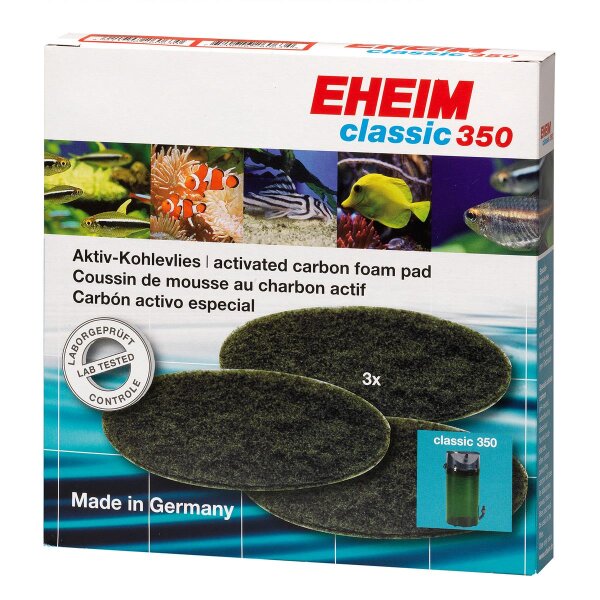 EHEIM Aktivkohlevlies (3 Stück) classic 350 - Reinigung für klare Aquarienwasser
